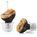 Amplificatore per apparecchi acustici digitali Premium - Invisibile in Canal (CIC) in-Ear Mini Sound Enhancer Set, Near-Invisible, Annullamento del rumore, Amplificatore acustico personale - Nero, Coppia destra e orecchio sinistro