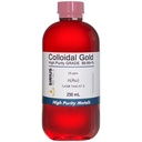 True Colloidal Gold – 25 ppm - 99.99+% Purezza - 250 mL (8.45 Fl Oz) in Clear BPA-Free Plastic Bottle - Made in USA