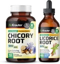 BIO KRAUTER Chicory Root 100 capsule & Licorice Root Tincture 4 Fl. Oz.