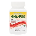 NaturesPlus Hema-Plex Iron - 60 Capsule Fast-Acting - 85 mg Ferro Chelato - Totale Sangue - con Vitamina C & Bioflavonoidi - Vegan, Gluten Free - 30 Serve