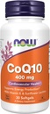 NOW Integratori alimentari, CoQ10 400 mg, Grado farmaceutico, Forma All-Trans prodotta da Fermentazione, 30 Softgels