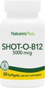 Natures Plus Shot-O-B12 (Cyanocobalamin) - 5000 mcg, 30 Softgels - Alta potenza, Veloce B12 Supplemento - Memory & Energy Booster - Gluten-Free - 30 Serve