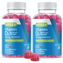 VITEEY Vitamin D3 Gummies per adulti e adolescenti - 10.000 UI, 250mcg, Forza massima - Joint & Muscle Health, Immune Boost - Chewable Vitamin D Gummies - Vegetariano, Gelatin Free - Tasty Berry Aromaed