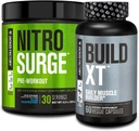 Jacked Factory Nitrosurge Pre-Workout in Blue Raspberry & Build XT Muscle Building Bundle per uomini e donne
