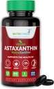Astaxanthin 12mg Vegan Softgels – Antiossidante ad alta potenza per pelle, Eye & Supporto immunitario – Non OGM, Libero di Gluten, Soia, Lactose & BSE, 60 Vegan Softgels, Alimentazione 2-Month