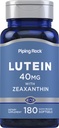 Piping Rock Lutein e Zeaxanthin Supplemento | 40 mg | 180 Softgels | Vitamine degli occhi di Marigold Flower Extract | Non-GMO, Gluten Free