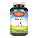 Carlson - Vitamina D3, 1000 IU (25 mcg), Bone Salute, Muscolo Salute, Cholecalciferol, Integratori di vitamina D, Vitamina D3 Soft Gel, 360 Softgels