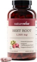 Estratto di radice di barbabietola naturale 1325mg con barbabietola organica - Booster di ossido nitrico per la circolazione e il supporto di salute del cuore - Vegan, senza glutine, non OGM - 240 capsule[120 Day Supply]