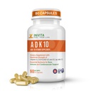 INVITA, ADK Vitamin Supplemento (10.000 UI) – ADK 10 Doppio Forza Vitamina A1, D3 & K2-MK7 – Medico Formulato per Bone, Cuore e Supporto Immune – Non OGM, Gluten Free, 90 Capsule (3-Month di Alimentazione)