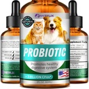 Probiotici Premium per Cani, Gatti - Integratore Enzimi Digestivi & Prebiotici - Aiuta a Alleviare la Diarrea, Vomito, Sintomi di Repressione, Gas, Costipazione & Respiro cattivo - Supporta il Sistema Digestivo - 2 Fl Oz