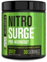 Jacked Factory NITROSURGE Pre Supplemento di allenamento - Energia senza fine, Gains di resistenza istantanea, messa a fuoco trasparente, pompe intenzionali - NO Booster e potente polvere di energia pre-allenamento - 30 Serve, mela verde