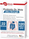 Probiotici quotidiani premium tedeschi per le donne e gli uomini, 120 miliardi di CFU - 22 Strains, Vegan capsule probiotici per il fegato, e supplemento di supporto per la salute digestivo, Target Release Pill Formula 40 Cout