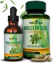 KIKI Green Mullein Capsules & Liquid Drops Bundle - Mullein Leaf Extract Supplements, 90 Capsules + 2 fl oz - per il supporto respiratorio e immunità, Funzione polmonare migliore, Pulisci polmonare e sollievo