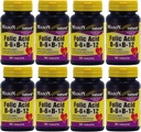 Mason Vitamins Folic Acid B-6 & B12 Heart Health Formula 90 compresse per confezione bottiglia di 8 Totale 720 compresse