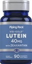 Piping Rock Lutein con Zeaxanthin 40mg | 90 Softgels | Integratore di salute degli occhi da estratto di Marigold | Non-GMO, Gluten Free