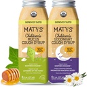 Matys Organic Kids Cough Syrup Mucus & Nighttime Value Pack for Children 1 Year + Up, Soothing All-in-One Cough and Mucus Relief w/Zinc & Organic Ivy Leaf, Melatonin & Dye Free, 2 Pack, 6 Fl Oz