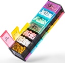 Extra Large Weekly Pill Organizer 2 volte al giorno - Betife 7 Day Pill Box, AM PM Pill Case con doppio strato Jumbo Compartment per Pillole, Vitamina, Fish Oil, Supplementi (Rainbow)