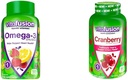 Vitafusion Omega-3 Salute Del Cuore Vitamine con Gummie di mirtillo per le donne, 120 Conte Omega 3 EPA/DHA Berry Limonata e 60 Conte 500mg Succo di mirtillo Concentrato per Serving