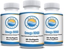 Omega 8060 2400mg Omega 3 Fish Oil Joint Health Supplement 60 softgel - 3 mesi di alimentazione - 3pk