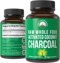 Peak Performance Attivato Charcoal Vegan Capsule da Wild Harvested Coconut Shells. Migliori pillole di carbone sicuro supplemento per Detox, Rilievo di gas, Bloating. per uomini e donne 90 Tutte le compresse naturali