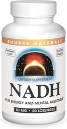 Sorgente Naturals NADH 10mg, Aumentare l'Energia e l'Alertness Mentale - 20 Lozenges