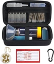 YouKnow Travel Carrying Case for Asthma Inhaler, Inhaler Spacer for Adults and Children, Mask, Inhaler Holder with Asthma Warning Label and Medical Card, with Carabiner (Solo in contanti) (nero)