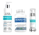 Prodotti per il trattamento di Rosacea, Set di 3| Integratore per la Redness Relief, Detergente per Gel Miele e Siero Facciale CoQ10 di Rosadyn+