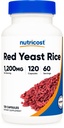 Nutricost rosso lievito di riso 1200mg, 120 capsule - 60 Serv, berretti di verdure, non OGM, senza glutine
