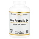 California Gold Nutrition Bee Propolis 2X Potency, Estratto concentrato 500 mg, Equivalente a 1000 mg di Propoli Naturale, Support Immune Health & Vitality*, 240 Veggie Capsule