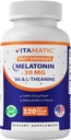 Vitamatic Melatonina 30 mg - con B6 & L-teanina - 120 compresse disciolte veloci con aroma naturale di bacche (2 compresse Dose = Melatonina 60 mg) (120 conteggio (Pack of 1))