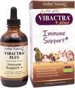 Ambra NaturalZ Vibactra Plus Integratore di erbe per cani, gatti, uccelli, porcellini della Guinea e conigli | Erbe per la salute immunitaria e l'equilibrio del lievito | 4 Bottiglia di vetro dell'oncia fluida