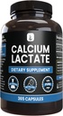 Ingredienti originali puri Lattato di calcio (365 capsule) Nessun filler di magnesio o di riso, sempre puro, verificato il laboratorio
