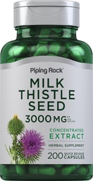 Piping Rock Milk Thistle Supplemento | 200 capsule | Estratto di erbe concentrato | Non OGM, Gluten Free