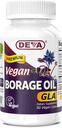 Deva Vegan Vitamins, Olio di Boraggio 500mg, Ricco fonte di Omega-6 acido grasso GLA (acido linolenico di Gamma), Pressed & non raffinato, 90 compresse, 1-Pack