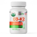 LIVEGOOD Organic D3 K2 Supplemento 2000 IU, Vegan Capsule con MK-7, Pure Vitamin D3 con K2 per Immune, e Bone Support Made in USA Organic D3 K2 Formula (60 Count)