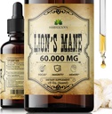 L'estratto di mane del leone 2 fl oz liquido – Natural Mushroom Supplement Tincture for Brain, Memory, Mental Clarity & Focus – Supporto immunitario – High Potency Formula – 90-Day Supply