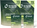 Nutrizione sul Go Vegan Protein Powder Packets con Creatina – 20g Proteine delle Piante + 5g Creatina – Polvere di Proteine di Viaggi Singola-Serve – All-Natural, Gluten-Free – Vanilla – (30-Pack)