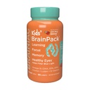 Brainiac Kids Daily BrainPack Gummies, Supporta la salute del cervello con Omega 3 DHA EPA DPA, Choline, B6 & B12 e Lutein per la salute dell'occhio con il supporto immunitario, Citrus Berry Flavor, 90 ct