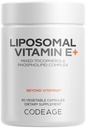 Codeage Liposomal Vitamin E Supplemento - Tutti Vitamina E Tocopherols - Alimentazione 3-Month - Alfa Tocoferoli, Beta, Gamma e Delta - Liposomal Mixed Tocopherols - Non-GMO Phospholipid - 90 Capsule
