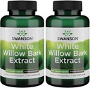 Estratto di corteccia bianca di salice di Swanson - Promuove il supporto congiunto e il sollievo muscolare - Standardizzato al 15% Salicina - Supplemento naturale con No Stomach Irritation - (120 capsule, 500mg ogni) (2 Confezione)