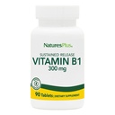 Natures Plus Vitamina B1 (Thiamin HCI), rilascio prolungato - 300 mg, 90 compresse vegetariane - senza glutine - 90 porzioni