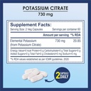 Supplemento Citrato di potassio 730mg, Supporta la funzione del rene e il muscolo sano - 120 capsule vegetali