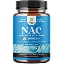 Natures Craft NAC Supplemento N-Acetyl Cysteine - Vegan ad alto assorbimento NAC 600mg per Serving Capsule - Glutathione Precursor per Liver Cleanse Detox & Repair Plus Lung Health - 90 Count