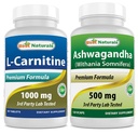I migliori naturali L-carnitina 1000mg & Ashwagandha estratto 500 Mg