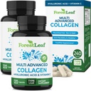 Pillole Multi Collagen ForestLeaf con acido ialuronico + vitamina C | Integratori di collagene idrolizzati per le donne o gli uomini | Capsule multi collagene Peptidi per pelle, rughe, 240