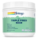 Polvere tripla fibra SOLARAY - Supplemento giornaliero di fibra per le donne e gli uomini w/Prebiotici - Salute del fegato, costipazione occasionale, supporto di salute digestivo, non aromatizzato, vegano, senza glutine, 30 porzioni, 14oz