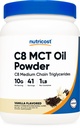 Nutricost C8 MCT olio polvere 1LB (16oz) vaniglia aroma - 95% C8 MCT olio polvere, meglio per diete Keto, non OGM, senza glutine