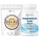 Micro ingredienti Vitamina D3 10.000iu + K2 200mcg Olio di cocco Softgels & Magnesium Oxide 400mg Bundle Pack | Vitamine di sole essenziali | Forma Elementale per la concentrazione massima