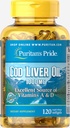 Puritans Pride Cod olio di fegato, 1000 Mg, 120 Conte