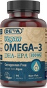 DEVA Vegan Omega-3 DHA-EPA 300MG – Nessun Carrageenan, olio non filtrato derivato da alghe, non OGM, 90 Gelatin-Free Softgels